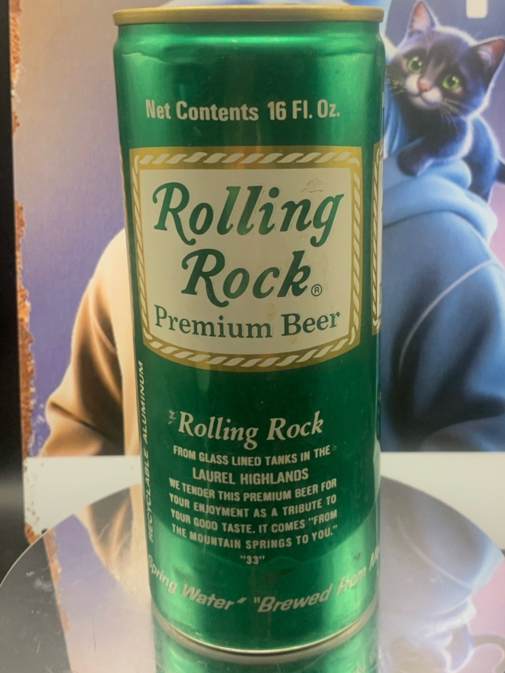 Vintage Beer Can Rolling Rock Premium Beer Pint Empty Aluminum Can Latrobe Pa